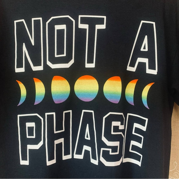 Pride Spencer’s Gifts “Not A phase” Moon T ShIrt Support Equality - Picture 2 of 5